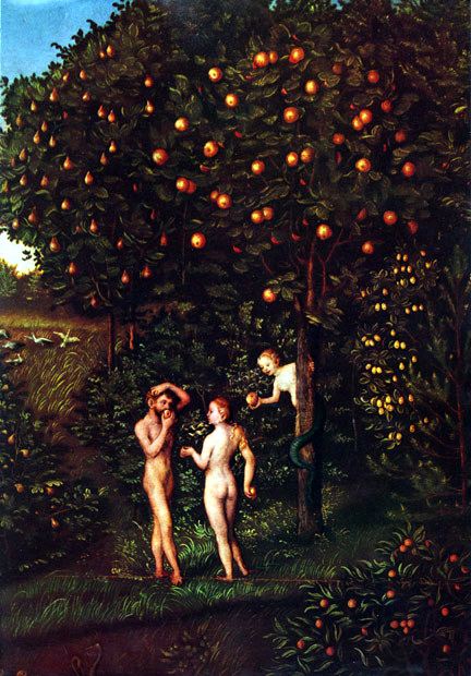 Adam and Eve in Paradise by Lucas Cranach